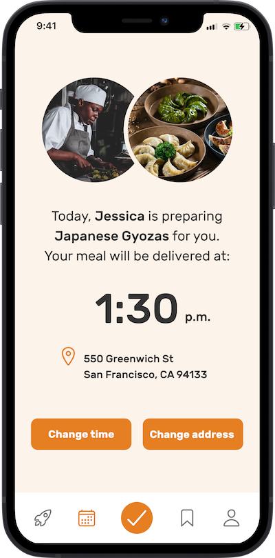 Iphone app delivering screen